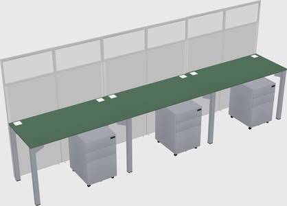 Shared rectangular cubicle