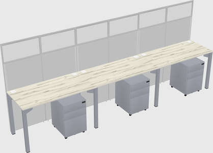 Shared rectangular cubicle