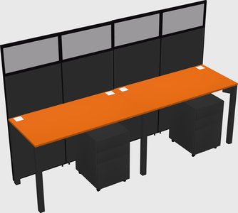 Shared rectangular cubicle