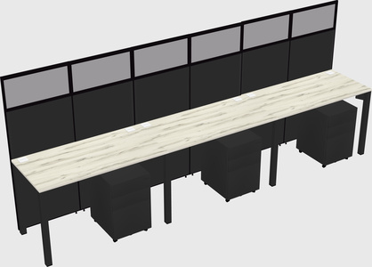 Shared rectangular cubicle