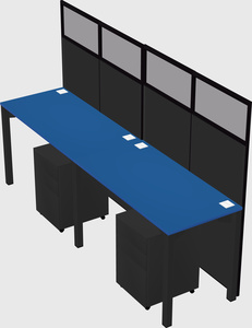 Shared rectangular cubicle