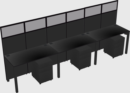 Shared rectangular cubicle
