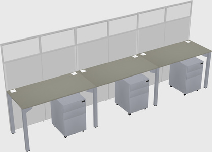 Shared rectangular cubicle