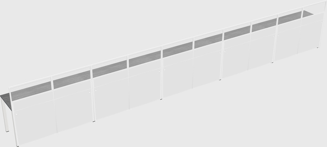 Shared rectangular cubicle