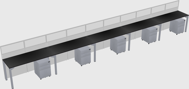 Shared rectangular cubicle