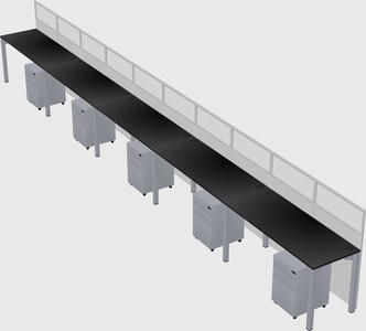 Shared rectangular cubicle