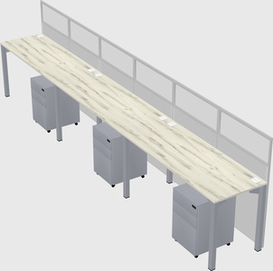 Shared rectangular cubicle