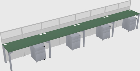 Shared rectangular cubicle