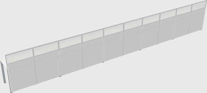 Shared rectangular cubicle