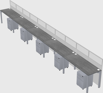 Shared rectangular cubicle