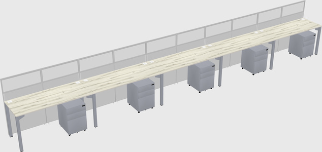 Shared rectangular cubicle