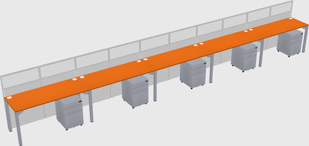 Shared rectangular cubicle