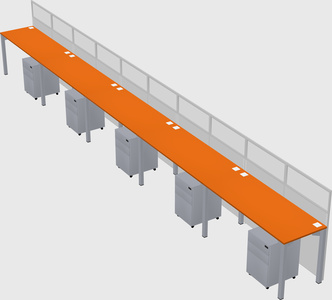 Shared rectangular cubicle