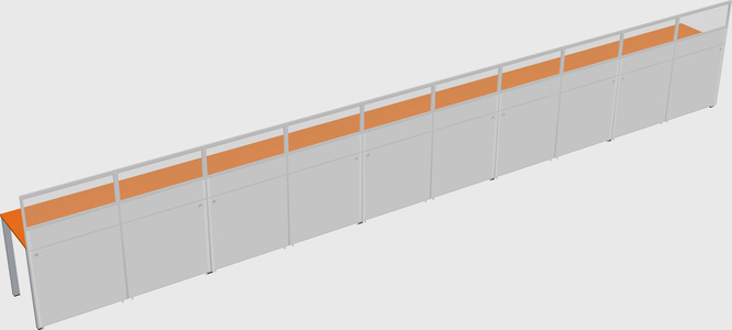 Shared rectangular cubicle