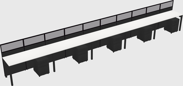 Shared rectangular cubicle