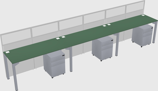 Shared rectangular cubicle