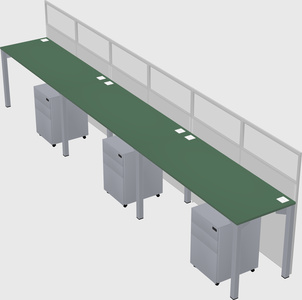 Shared rectangular cubicle