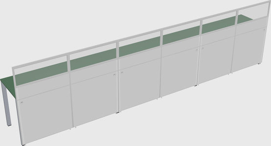Shared rectangular cubicle