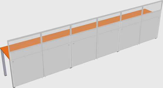 Shared rectangular cubicle
