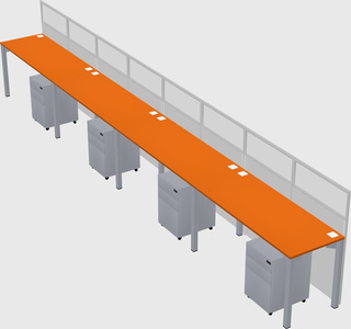 Shared rectangular cubicle