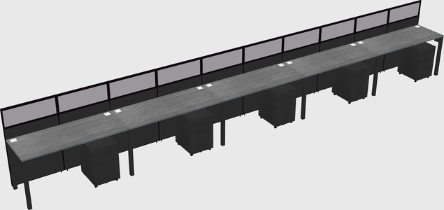 Shared rectangular cubicle