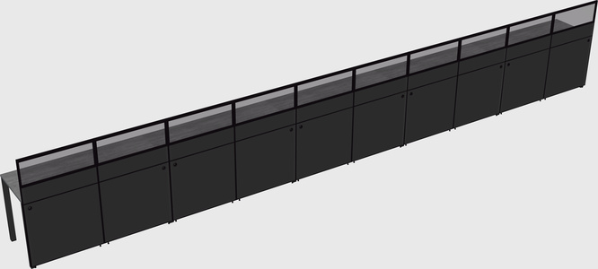 Shared rectangular cubicle