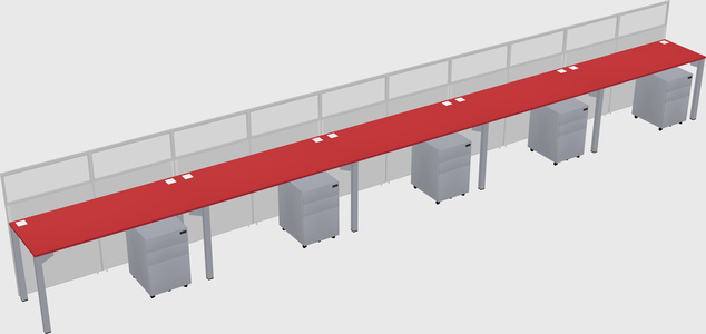 Shared rectangular cubicle