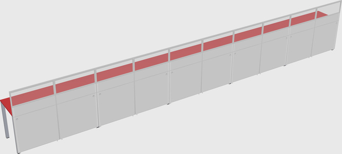 Shared rectangular cubicle