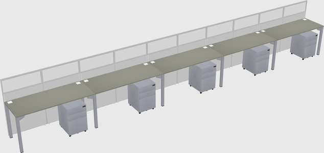 Shared rectangular cubicle