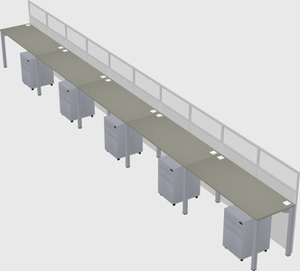 Shared rectangular cubicle