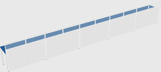 Shared rectangular cubicle