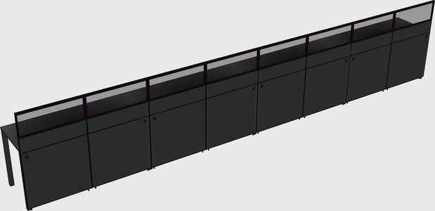 Shared rectangular cubicle