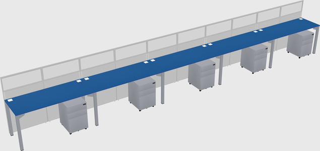Shared rectangular cubicle