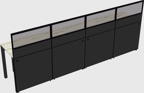 Shared rectangular cubicle