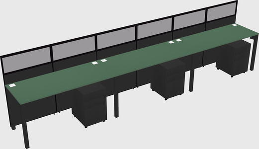 Shared rectangular cubicle