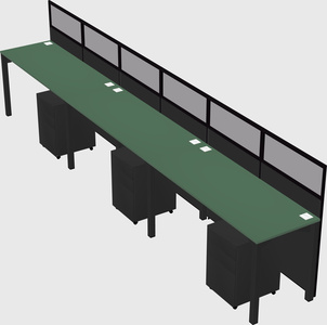 Shared rectangular cubicle