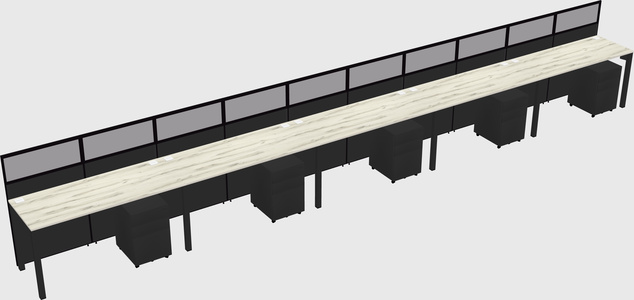 Shared rectangular cubicle