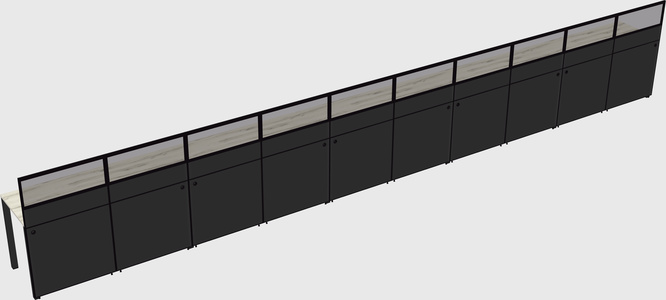 Shared rectangular cubicle