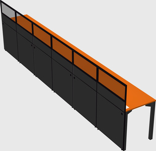 Shared rectangular cubicle
