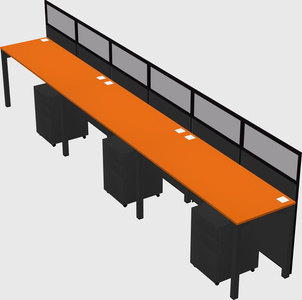 Shared rectangular cubicle