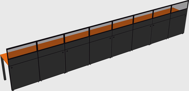 Shared rectangular cubicle