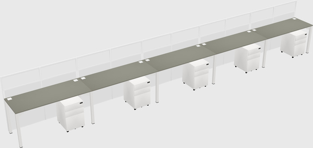 Shared rectangular cubicle