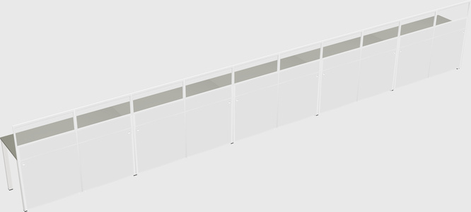 Shared rectangular cubicle