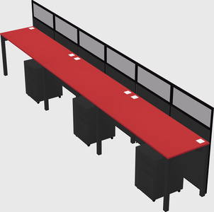 Shared rectangular cubicle