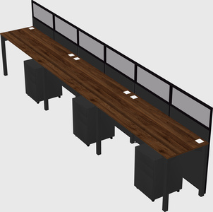 Shared rectangular cubicle