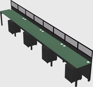 Shared rectangular cubicle