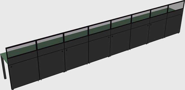 Shared rectangular cubicle