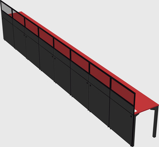 Shared rectangular cubicle