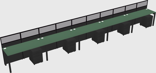 Shared rectangular cubicle
