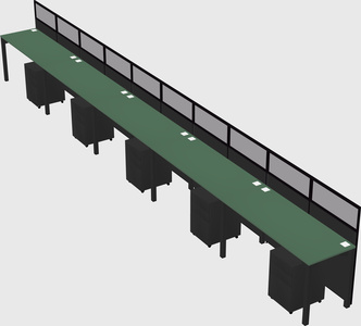 Shared rectangular cubicle